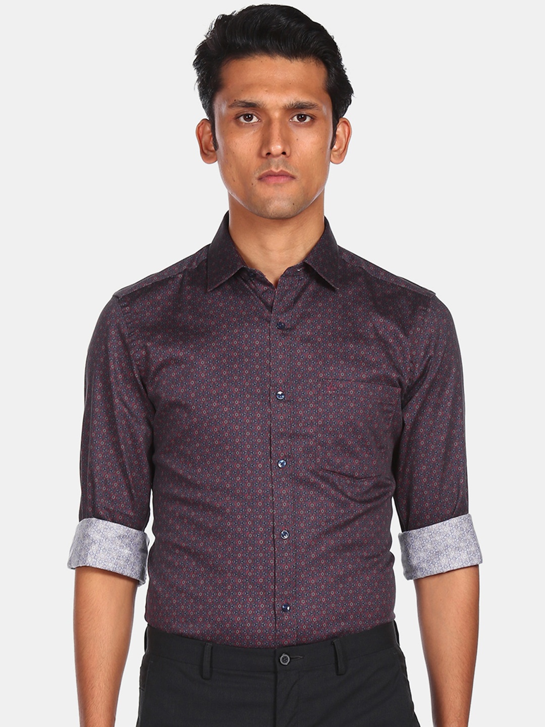 

Arrow Men Maroon Opaque Printed Casual Shirt