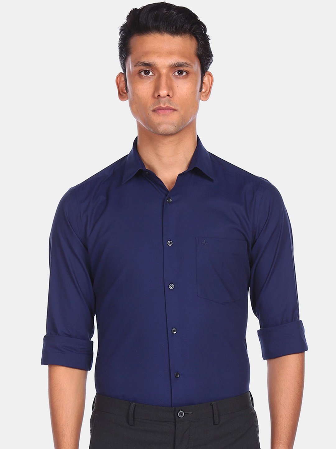 

Arrow Men Blue Opaque Pure Cotton Formal Shirt