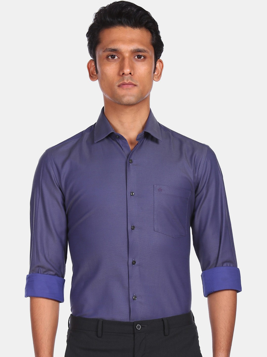 

Arrow Men Purple Slim Fit Opaque Pure Cotton Formal Shirt