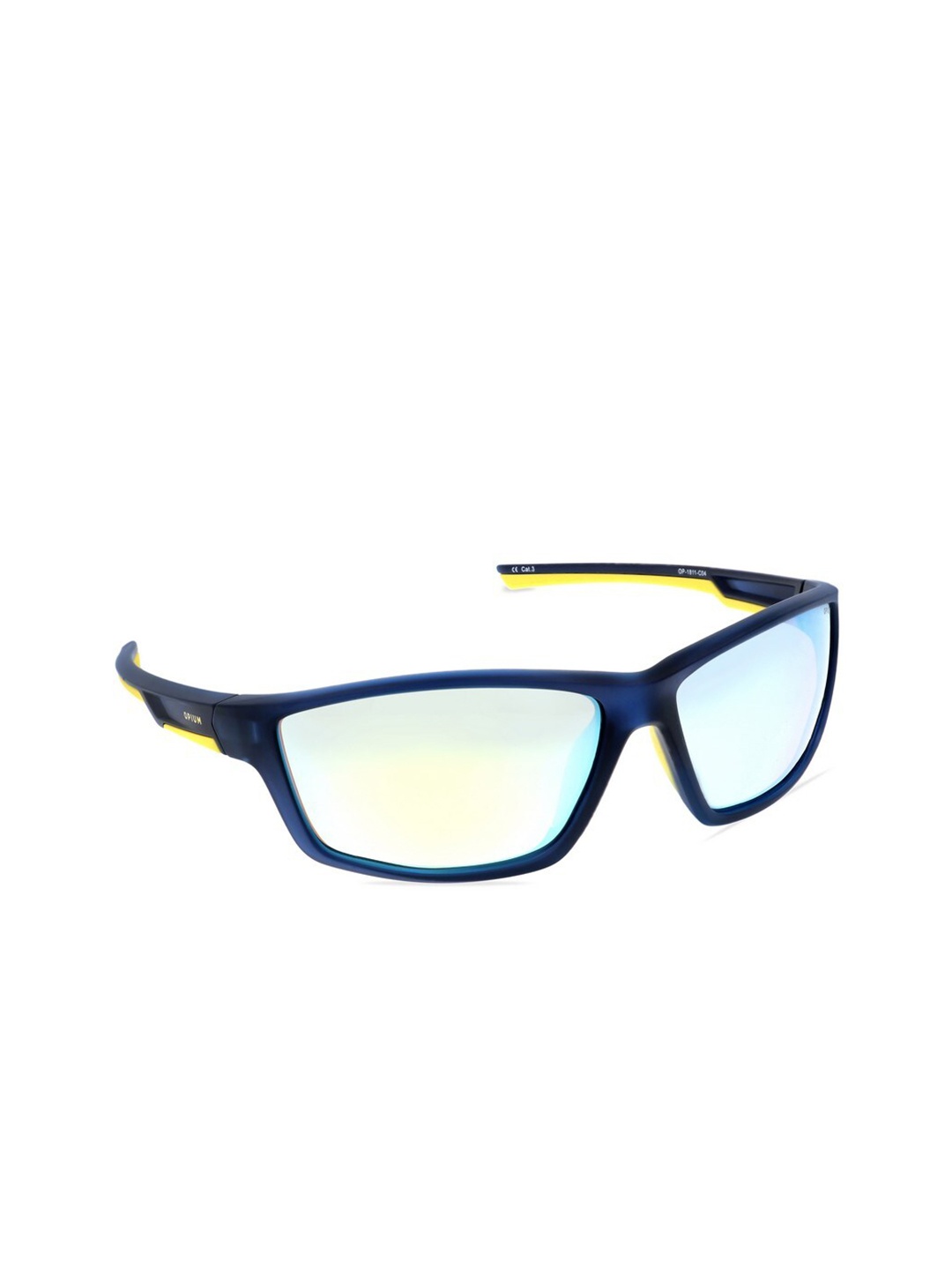 

OPIUM Men Gold -Toned & Blue Polarized & UV Protected Lens Sports Sunglasses OP-1811-C04