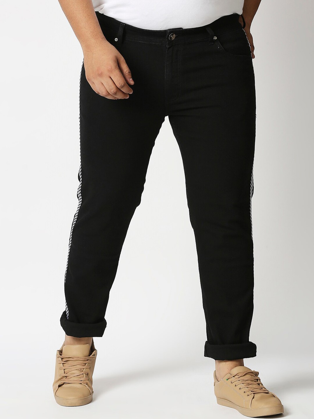 

High Star Men Black Slim Fit Plus Size Stretchable Jeans