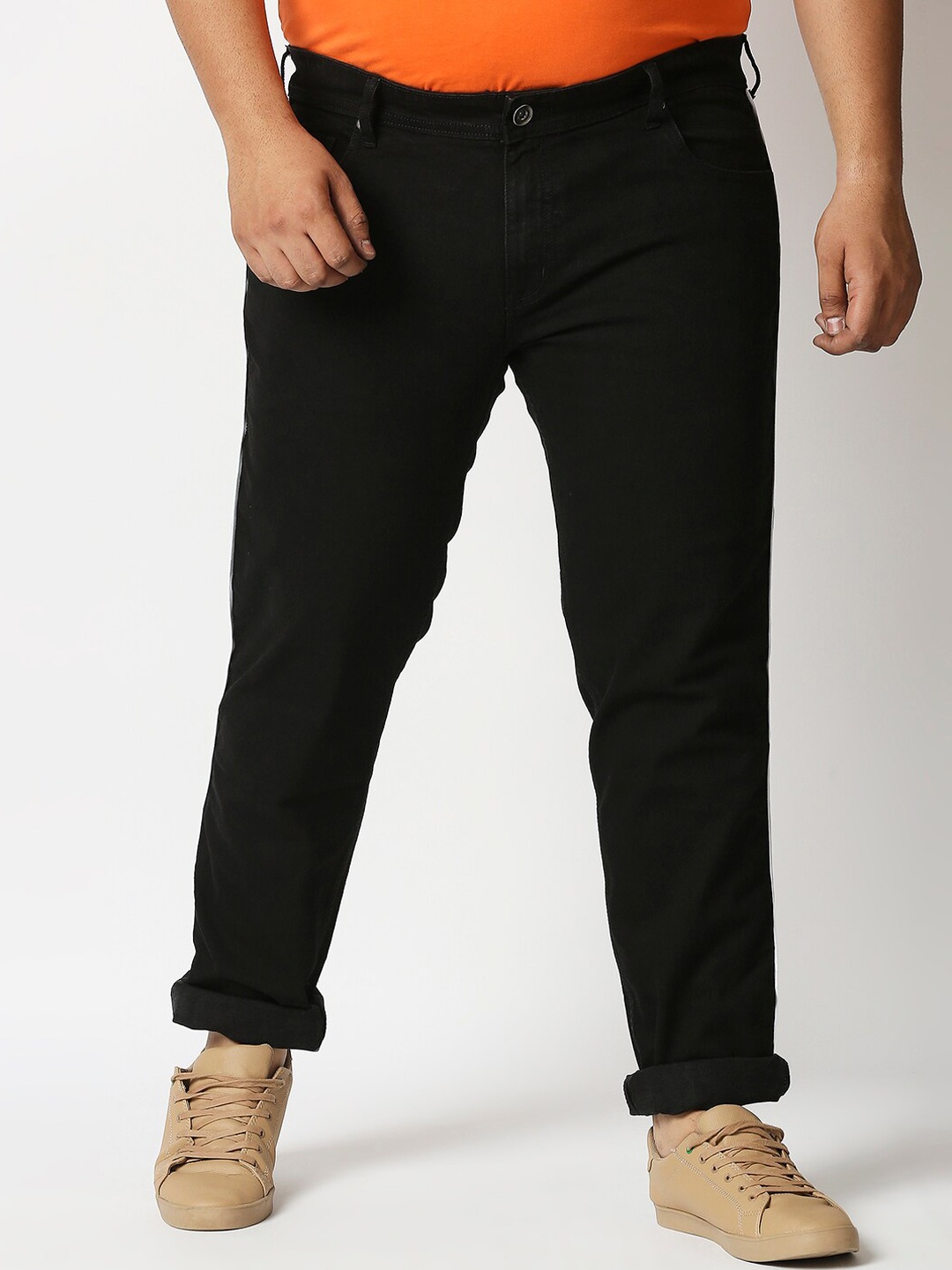 

High Star Men Plus Size Black Slim Fit Stretchable Jeans