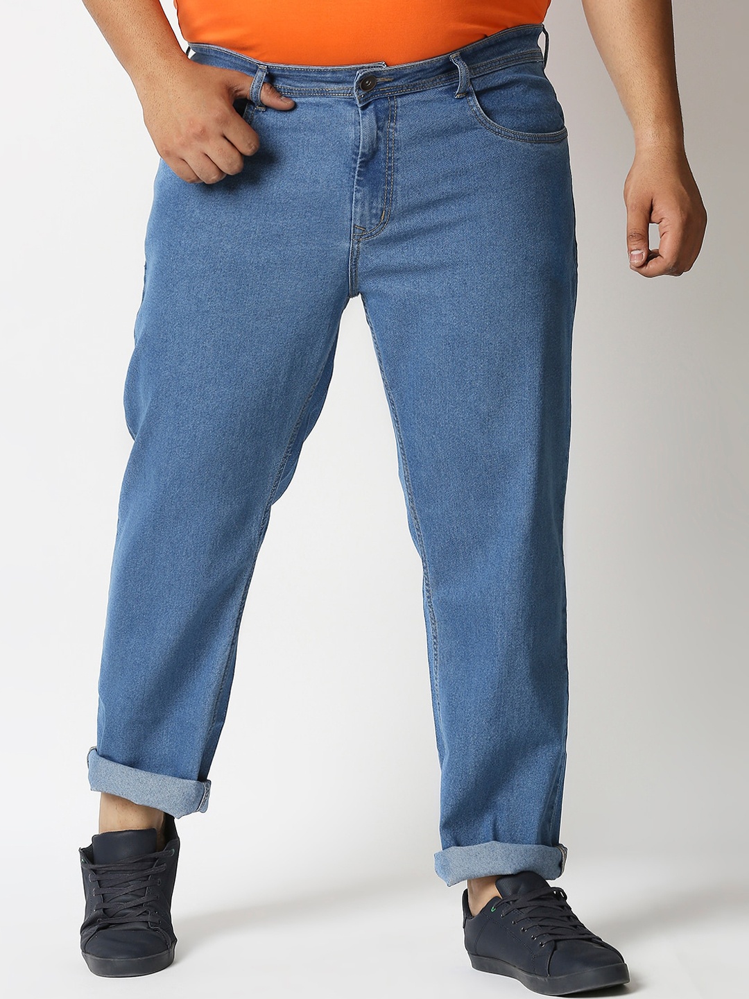 

Freeform by High Star Men Plus Size Blue Relaxed Fit Stretchable Plus Size Jeans