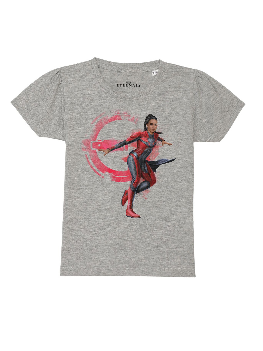 

Marvel by Wear Your Mind Girls Grey Printed Pure Cotton T-shirt