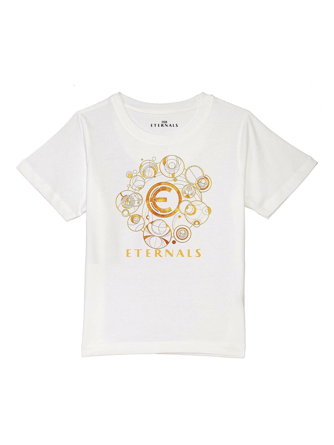 

Marvel by Wear Your Mind Boys White Eternals Printed Pure Cotton T-shirt