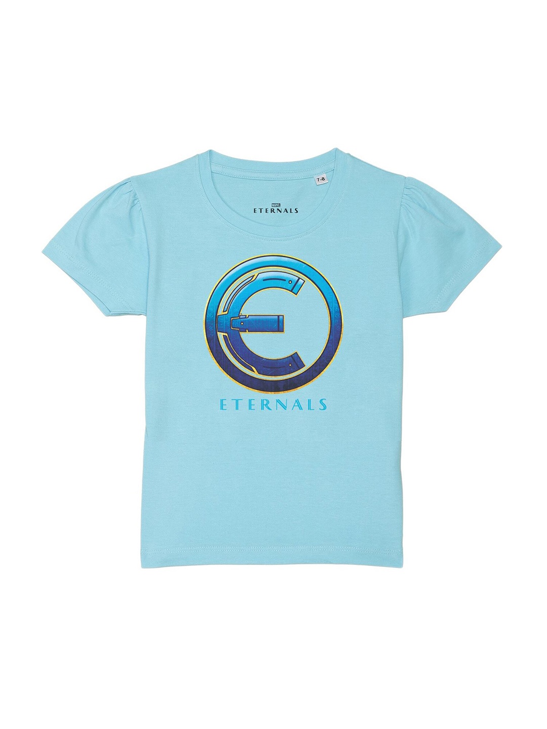 

Marvel by Wear Your Mind Girls Blue Eternal Printed Pure Cotton T-shirt
