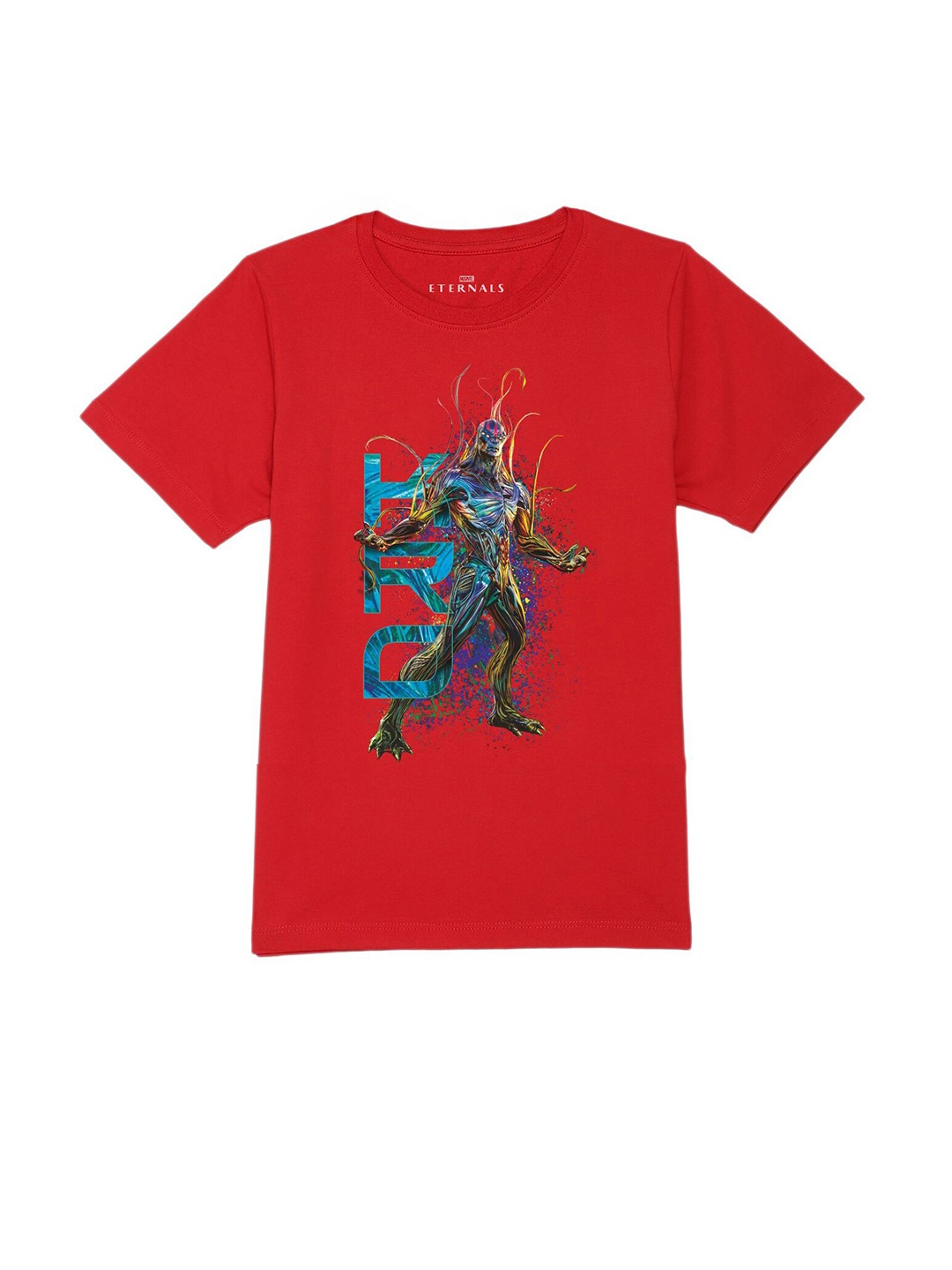 

Marvel by Wear Your Mind Boys Red High Neck Indigo Pure Cotton T-shirt