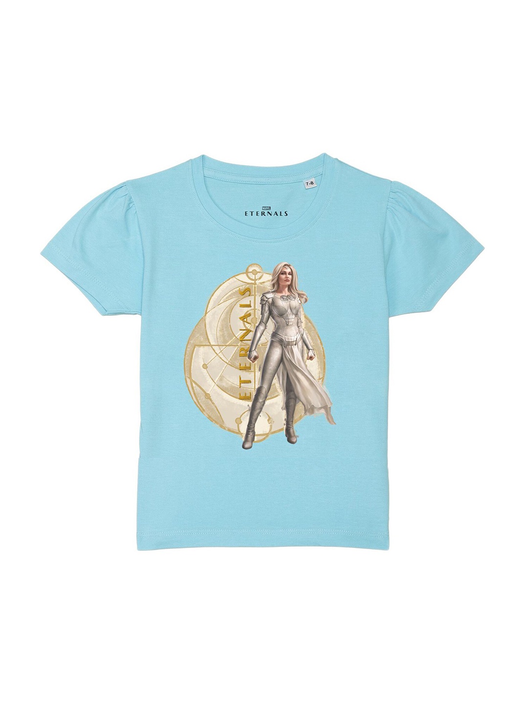 

Marvel by Wear Your Mind Girls Blue Printed Pure Cotton T-shirt