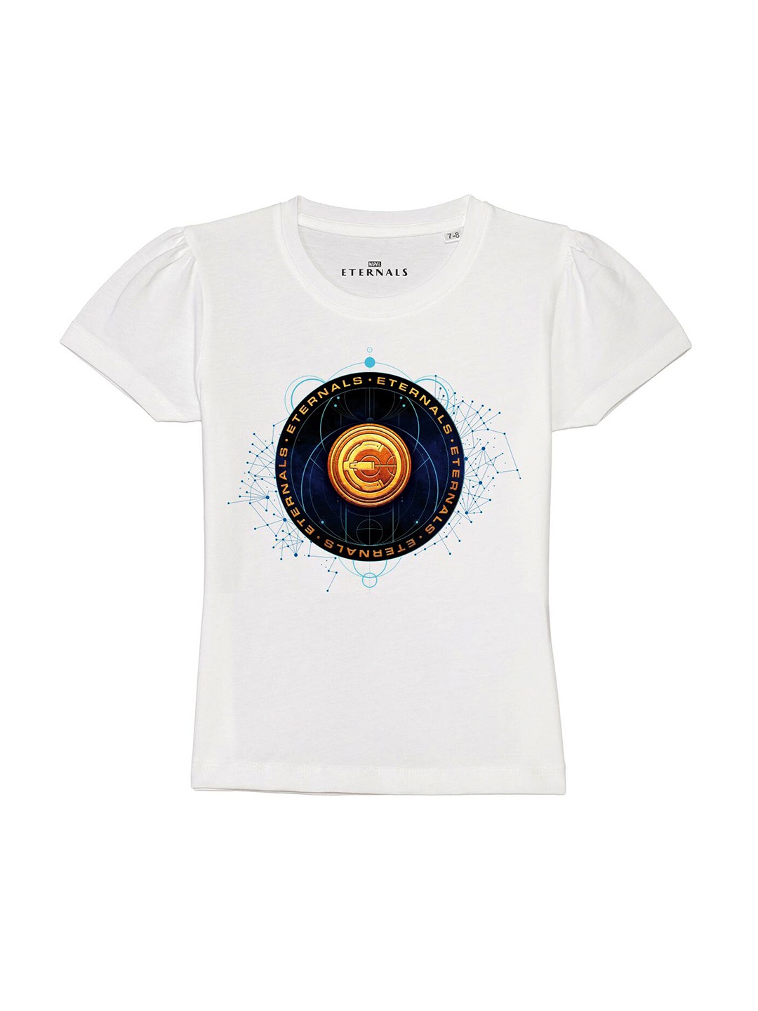 

Marvel by Wear Your Mind Girls White Printed Pure Cotton T-shirt