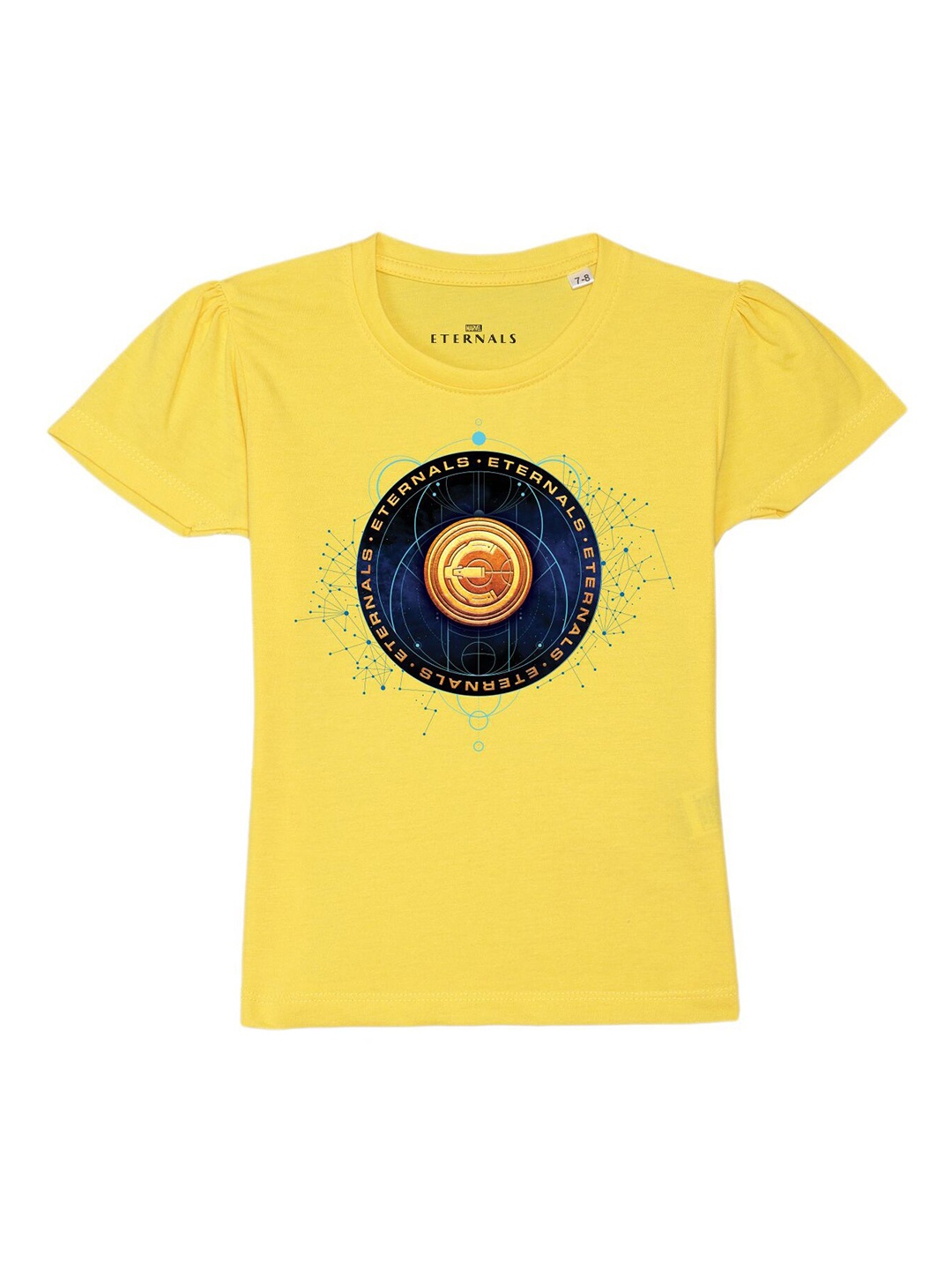 

Marvel by Wear Your Mind Girls Yellow Eternal Printed Pure Cotton T-shirt