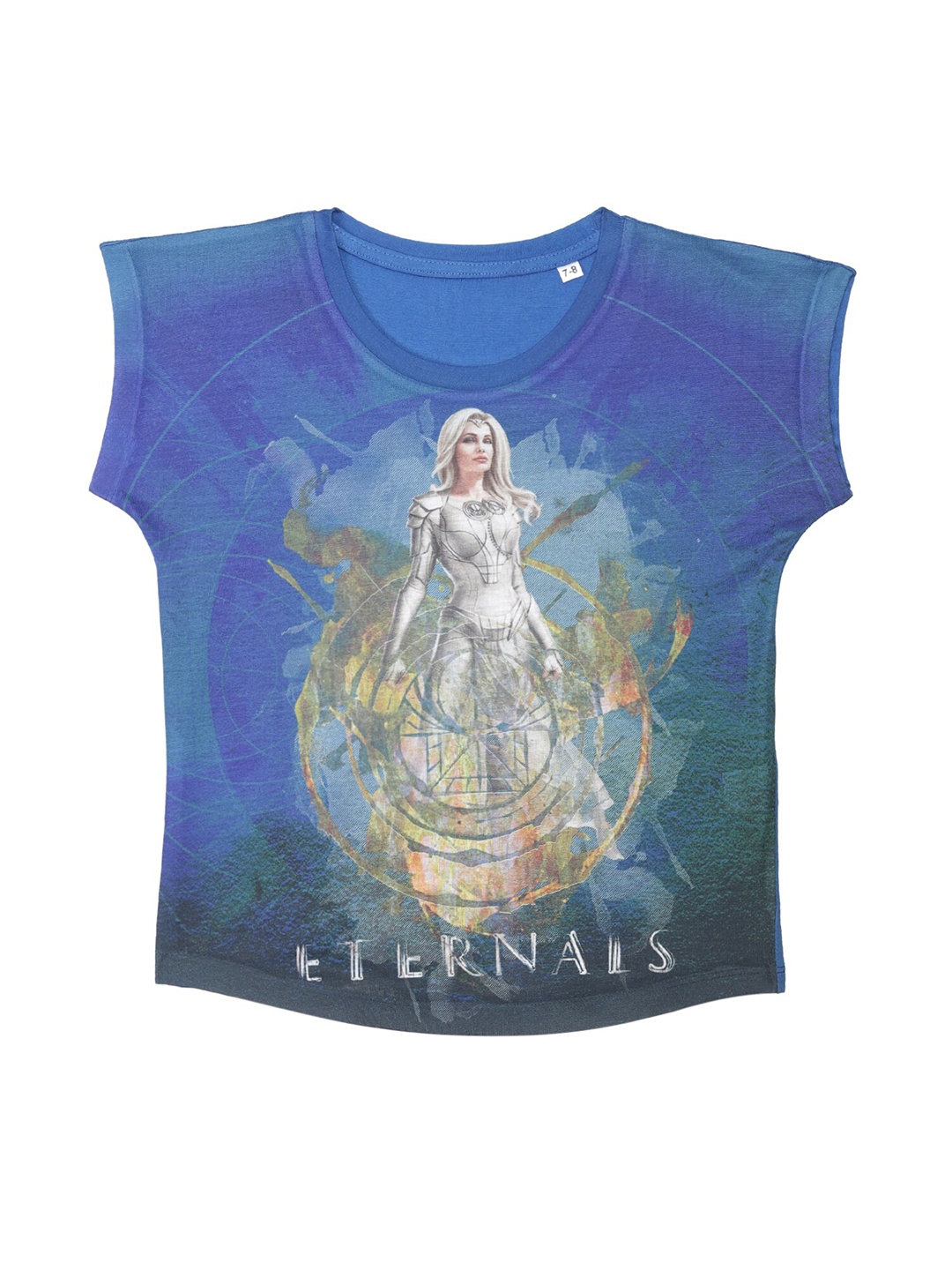 

Marvel by Wear Your Mind Girls Blue Eternals Printed Extended Sleeves T-shirt
