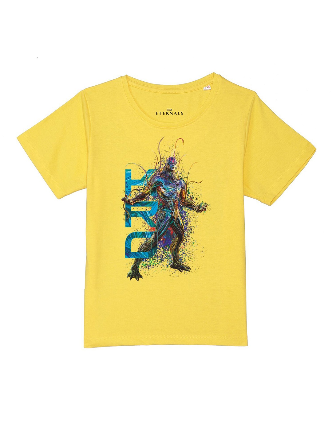 

Marvel by Wear Your Mind Boys Yellow Eternal Printed Pure Cotton T-shirt