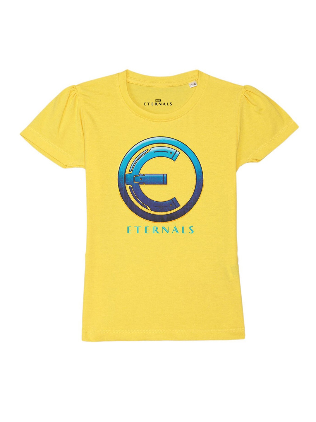 

Marvel by Wear Your Mind Girls Yellow Printed Pure Cotton T-shirt