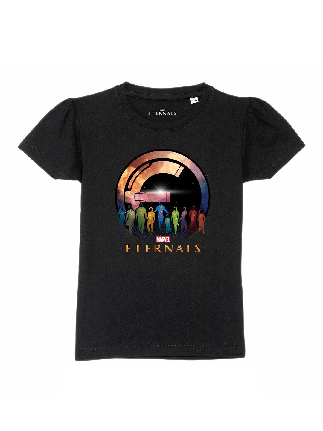 

Marvel by Wear Your Mind Girls Black Printed Pure Cotton T-shirt