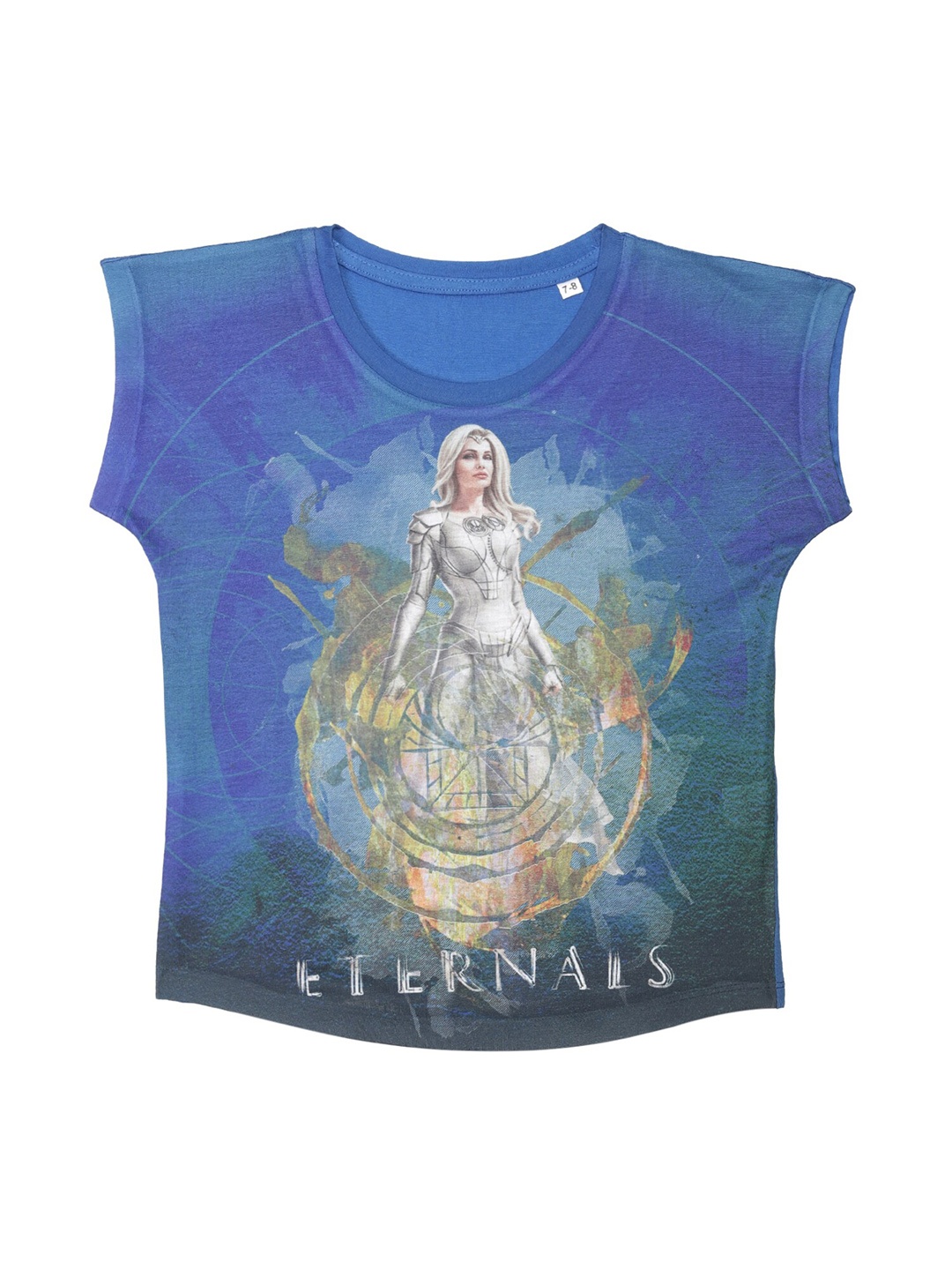 

Marvel by Wear Your Mind Girls Blue Eternals Printed Extended Sleeves T-shirt
