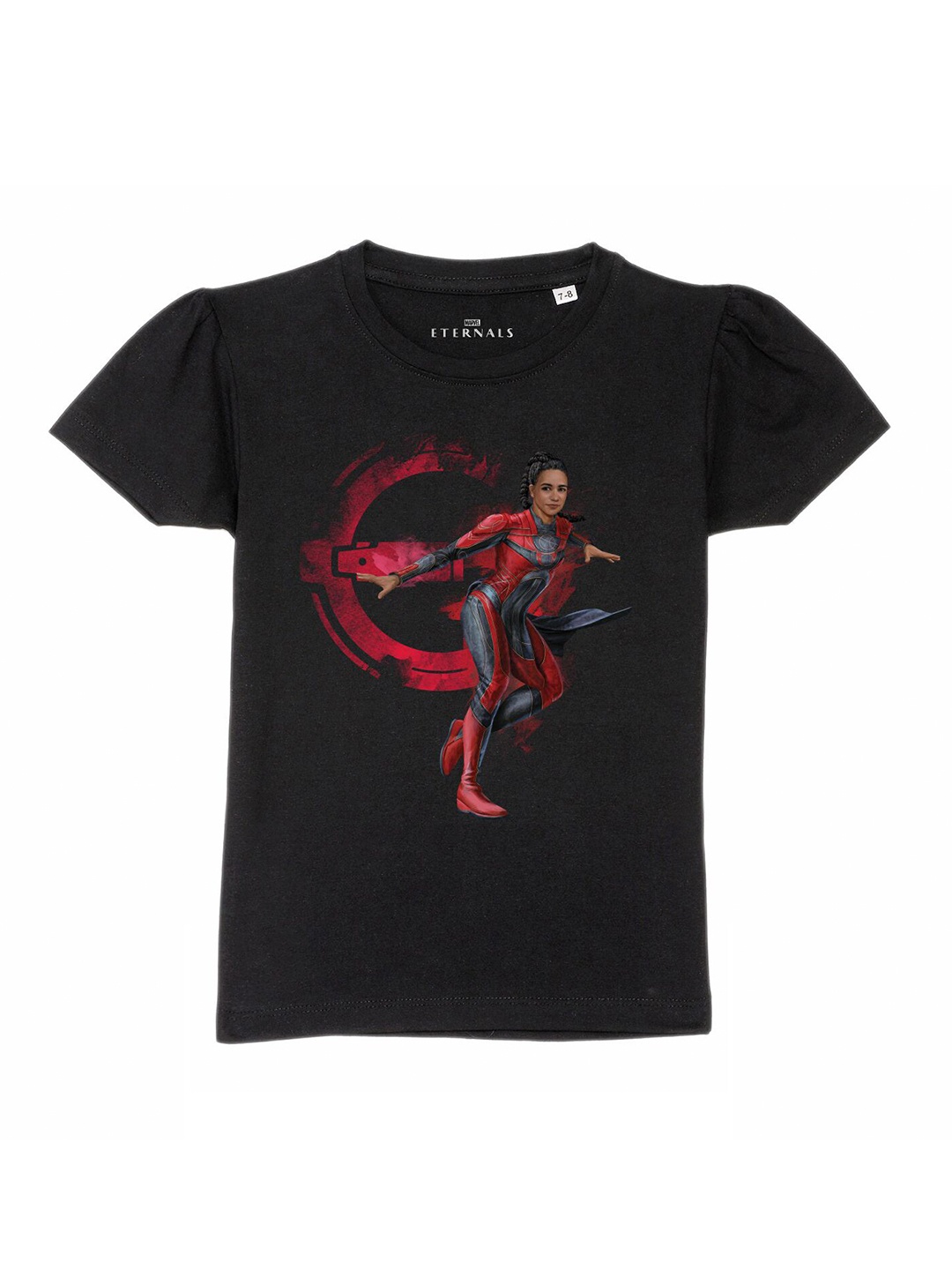 

Marvel by Wear Your Mind Girls Black Eternal Printed Pure Cotton T-shirt