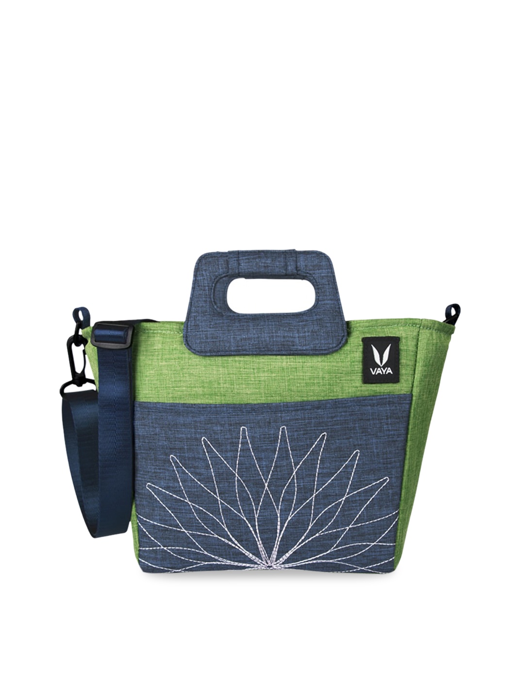 

Vaya Green & Blue Colourblocked Multiutility Insulated Travel Lunch Bag