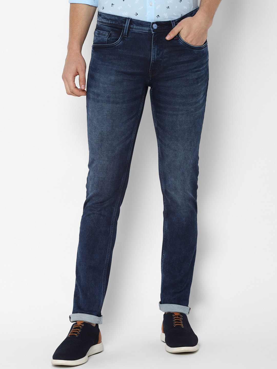 

Allen Solly Men Navy Blue Skinny Fit Heavy Fade Jeans