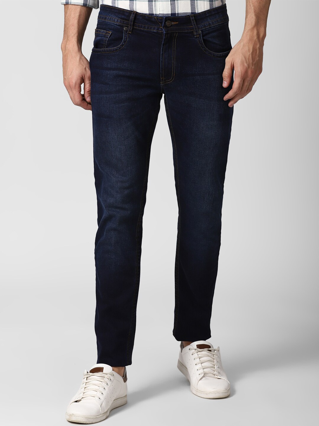 

Peter England Casuals Men Navy Blue Skinny Fit Light Fade Jeans