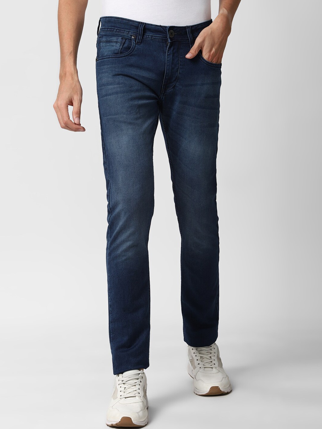 

Peter England Casuals Men Navy Blue Skinny Fit Light Fade Jeans