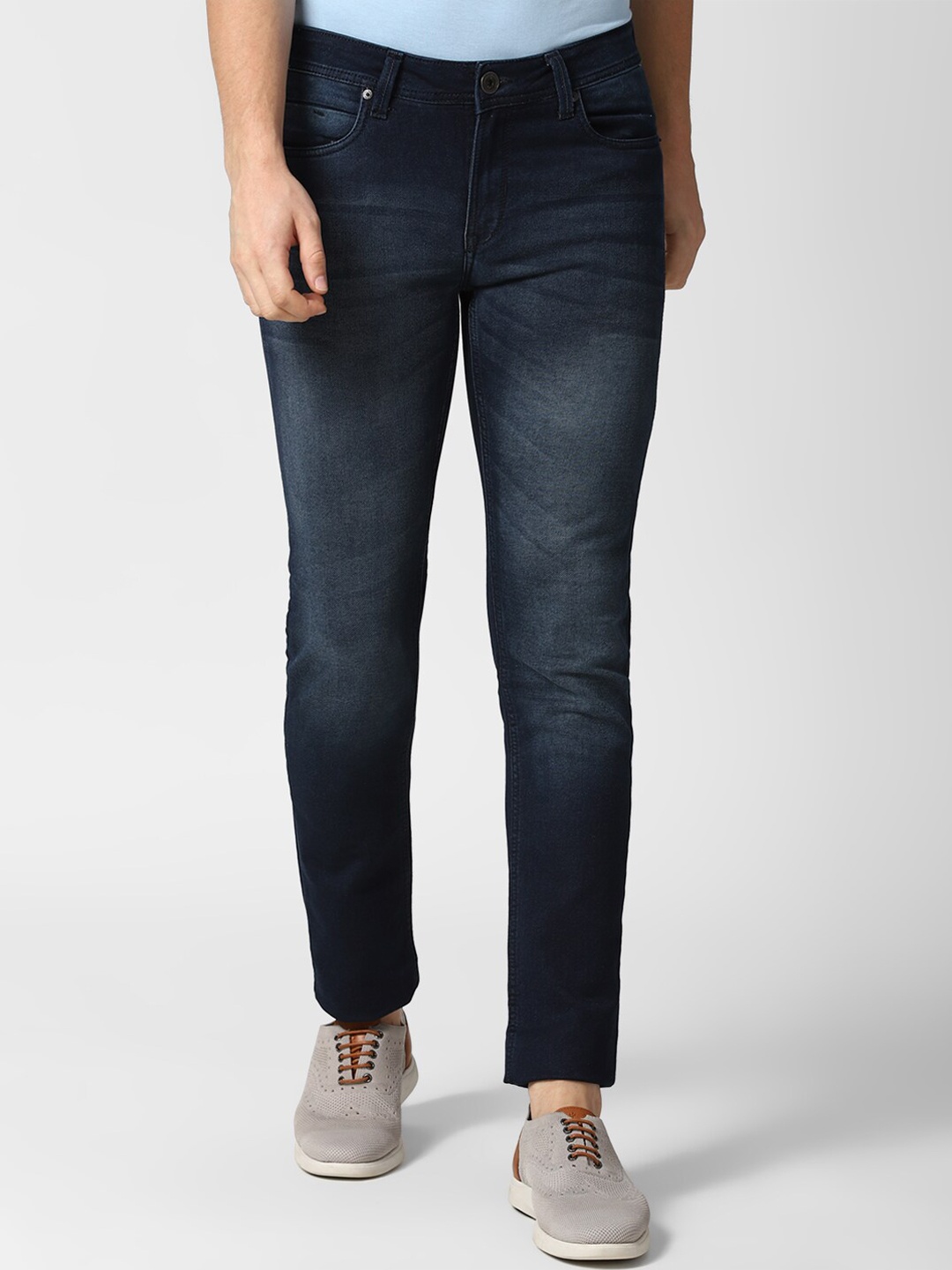 

Peter England Casuals Men Navy Blue Tapered Fit Light Fade Jeans
