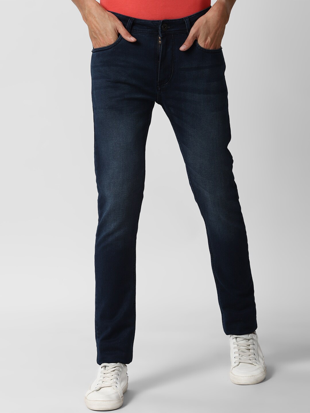 

Peter England Casuals Men Navy Blue Slim Fit Light Fade Jeans