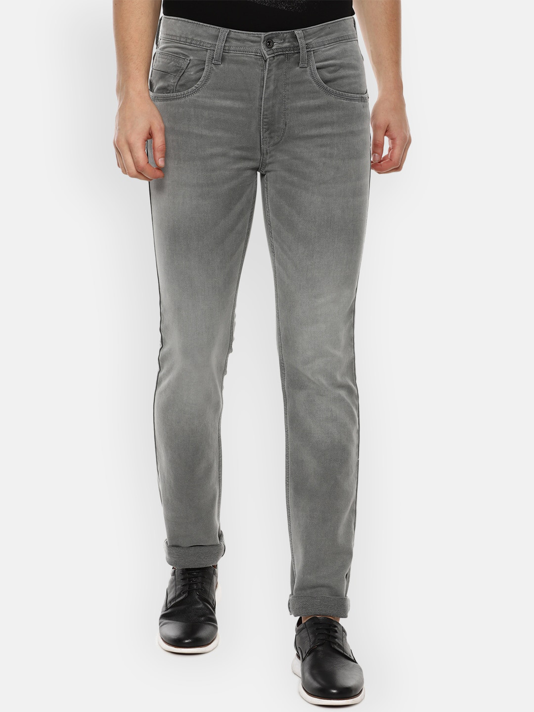 

VAN HEUSEN DENIM LABS Men Grey Slim Fit Heavy Fade Jeans