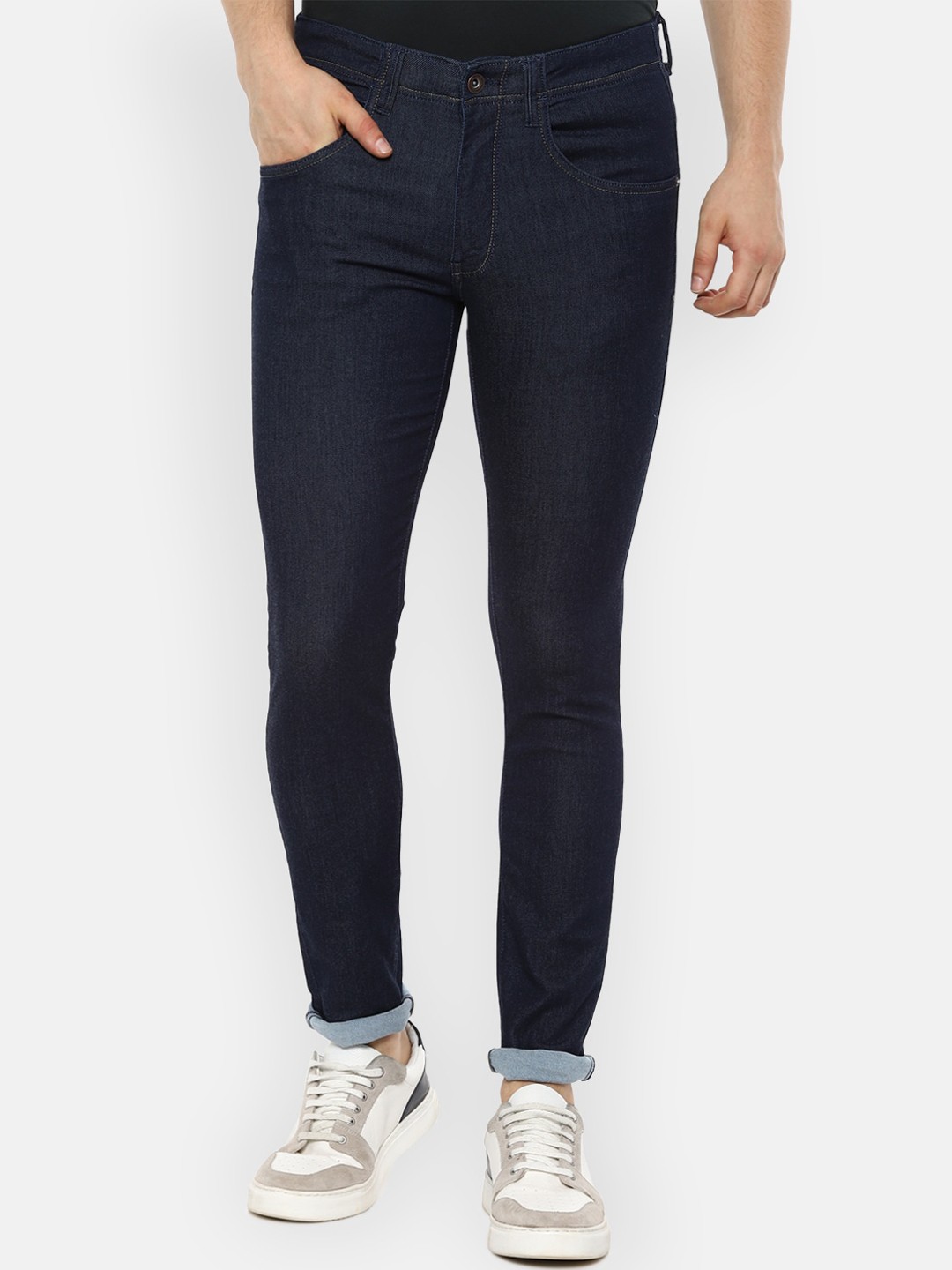 

VAN HEUSEN DENIM LABS Men Navy Blue Skinny Fit Jeans