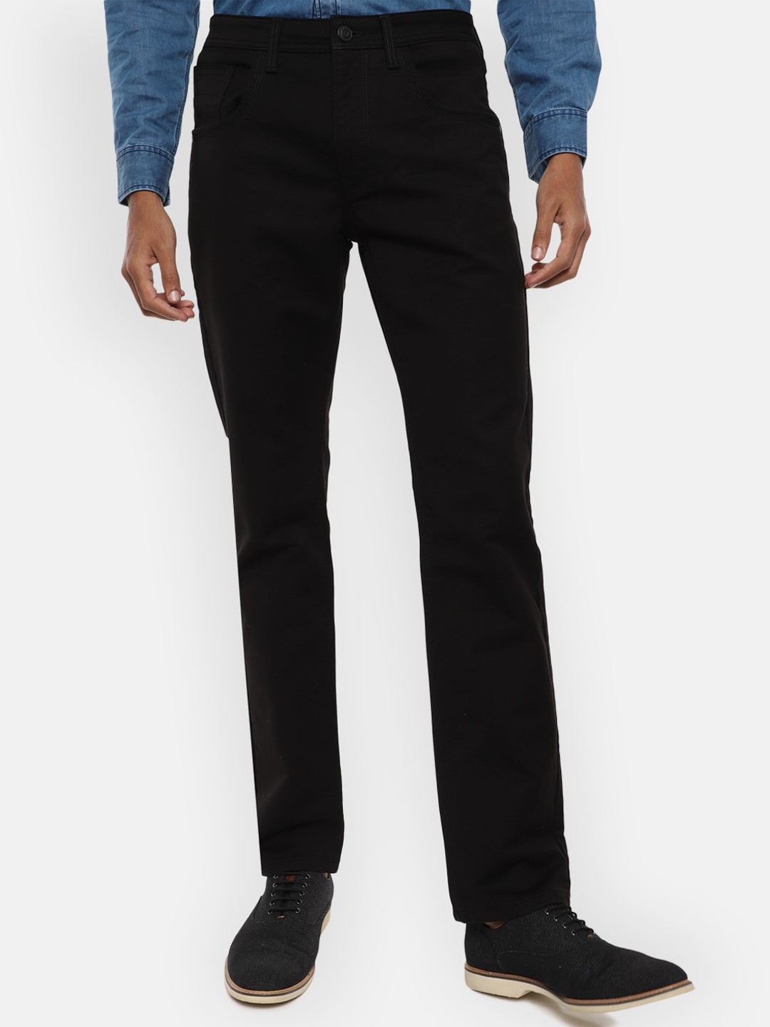 

VAN HEUSEN DENIM LABS Men Black Regular Fit Jeans