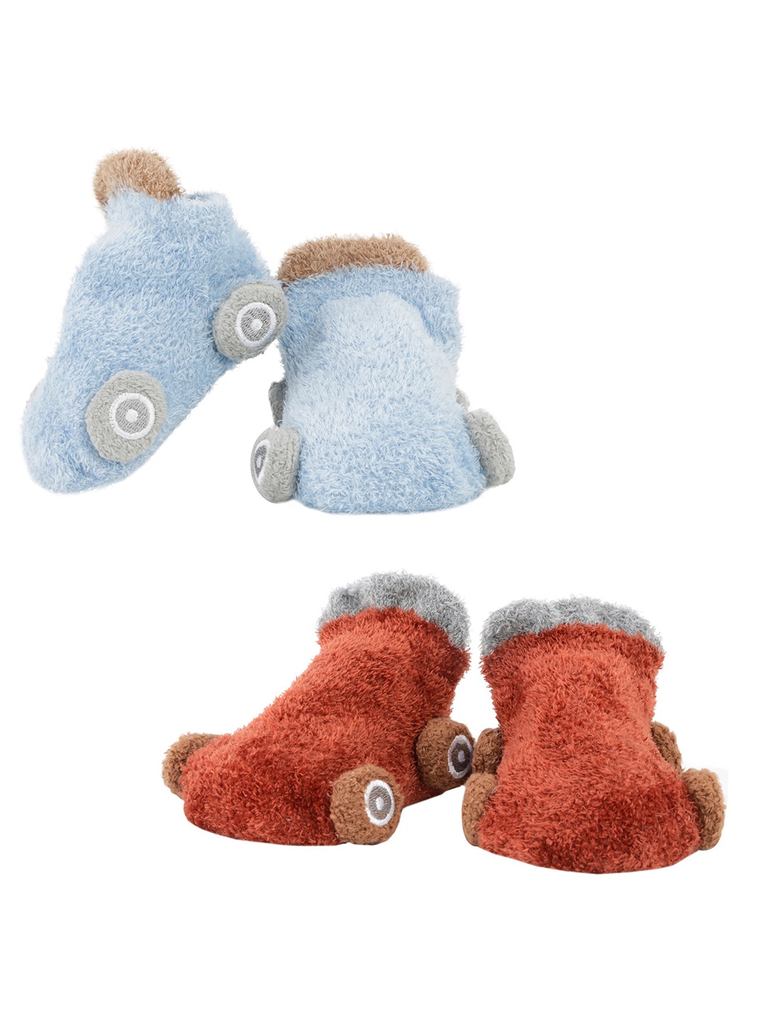 

Baby Moo Infant Kids Pack Of 2 Solid Ankle-Length Socks, Blue