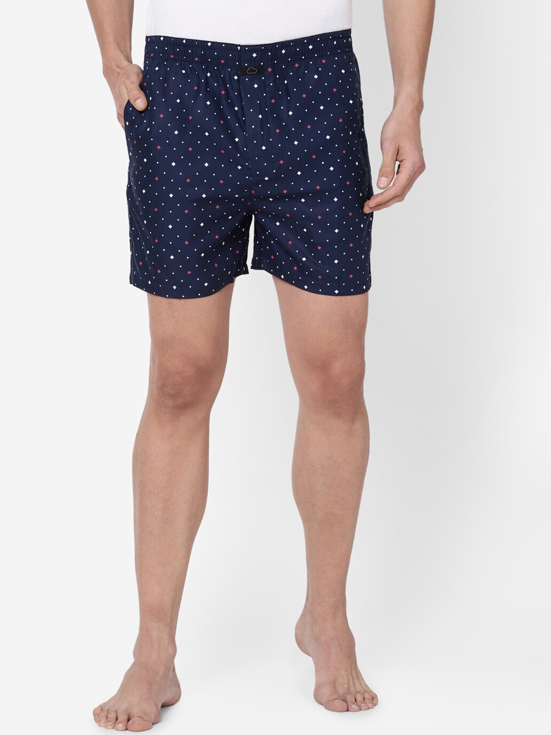 

Sweet Dreams Men Navy Blue & White Printed Pure Cotton Boxers 8905017680912