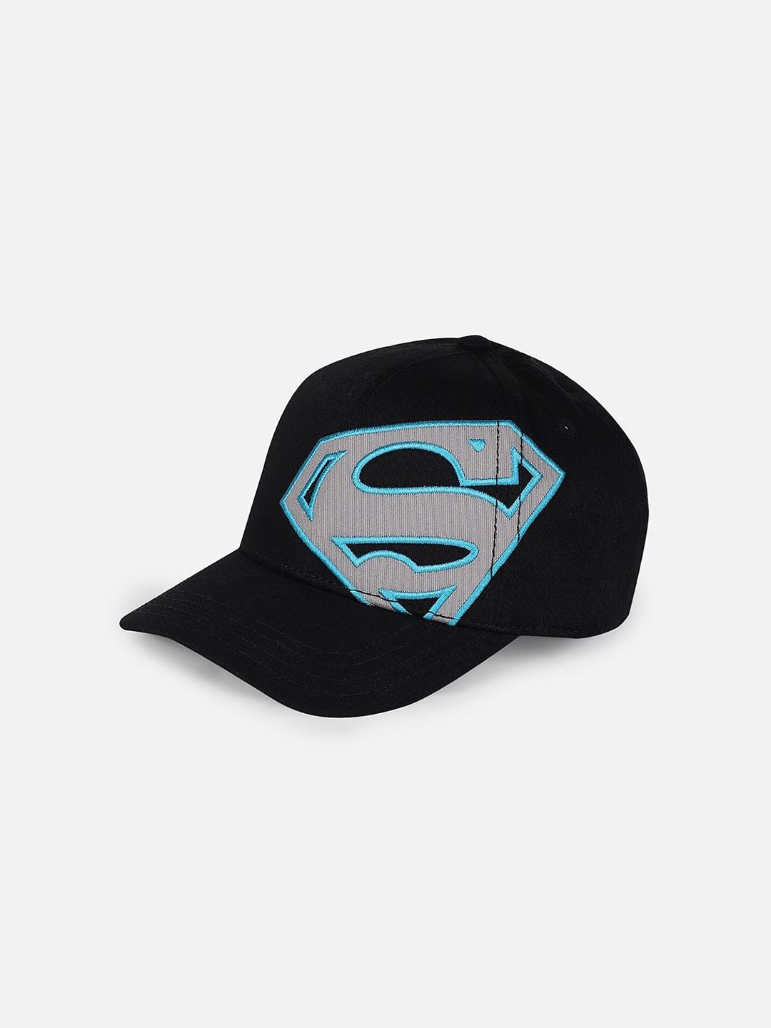 

Kids Ville Boys Black & Grey Superman Pure Cotton Printed Baseball Cap