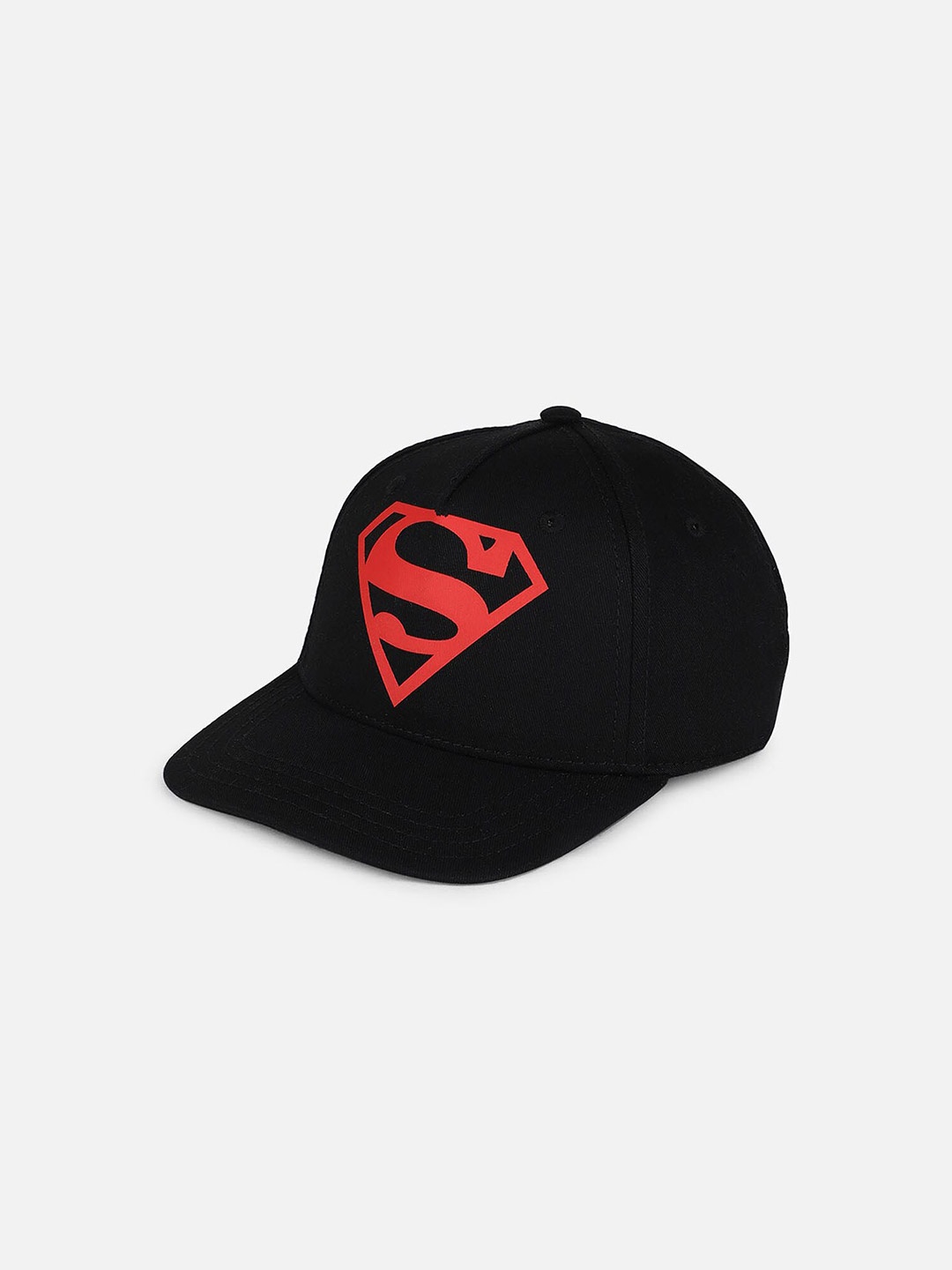 

Kids Ville Boys Black & Red Superman Printed Baseball Pure Cotton Cap