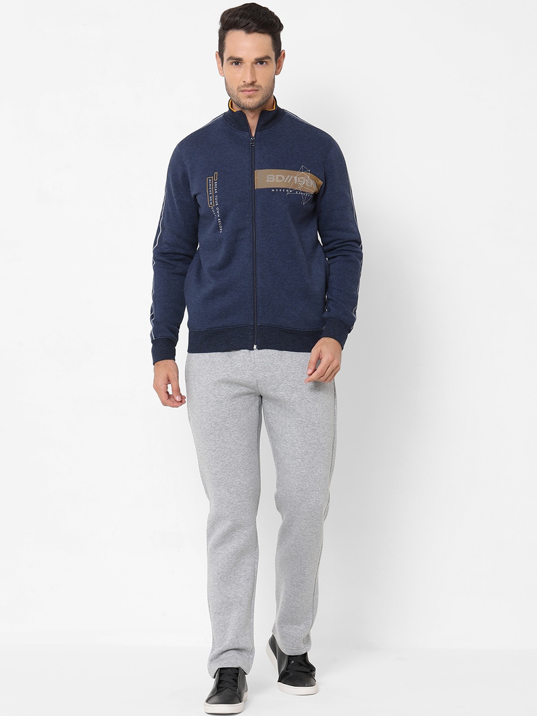 

Sweet Dreams Men Navy Blue & Grey Solid Track Suit