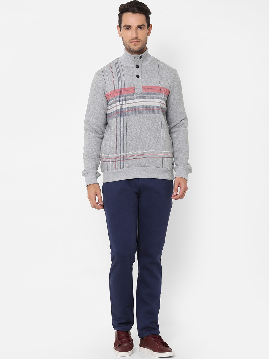 

Sweet Dreams Men Grey Fleece Colourblock Tracksuit, Grey melange