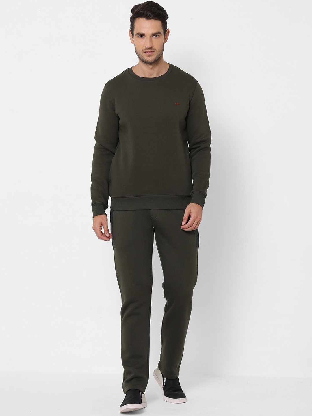 

Sweet Dreams Men Olive-Green Solid Tracksuit