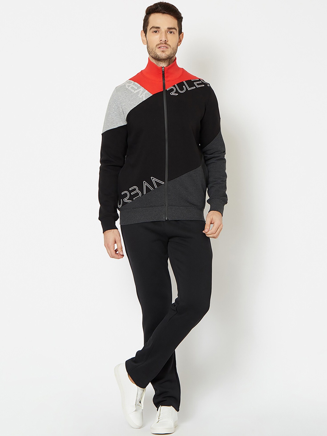 

Sweet Dreams Men Black & Red Colorblocked Tracksuit