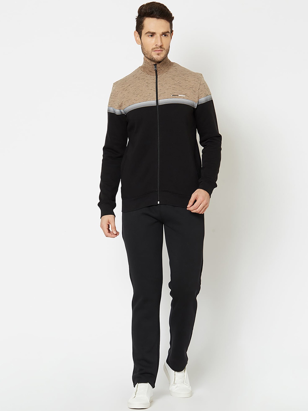 

Sweet Dreams Men Black & Beige Colourblocked Cotton Tracksuits