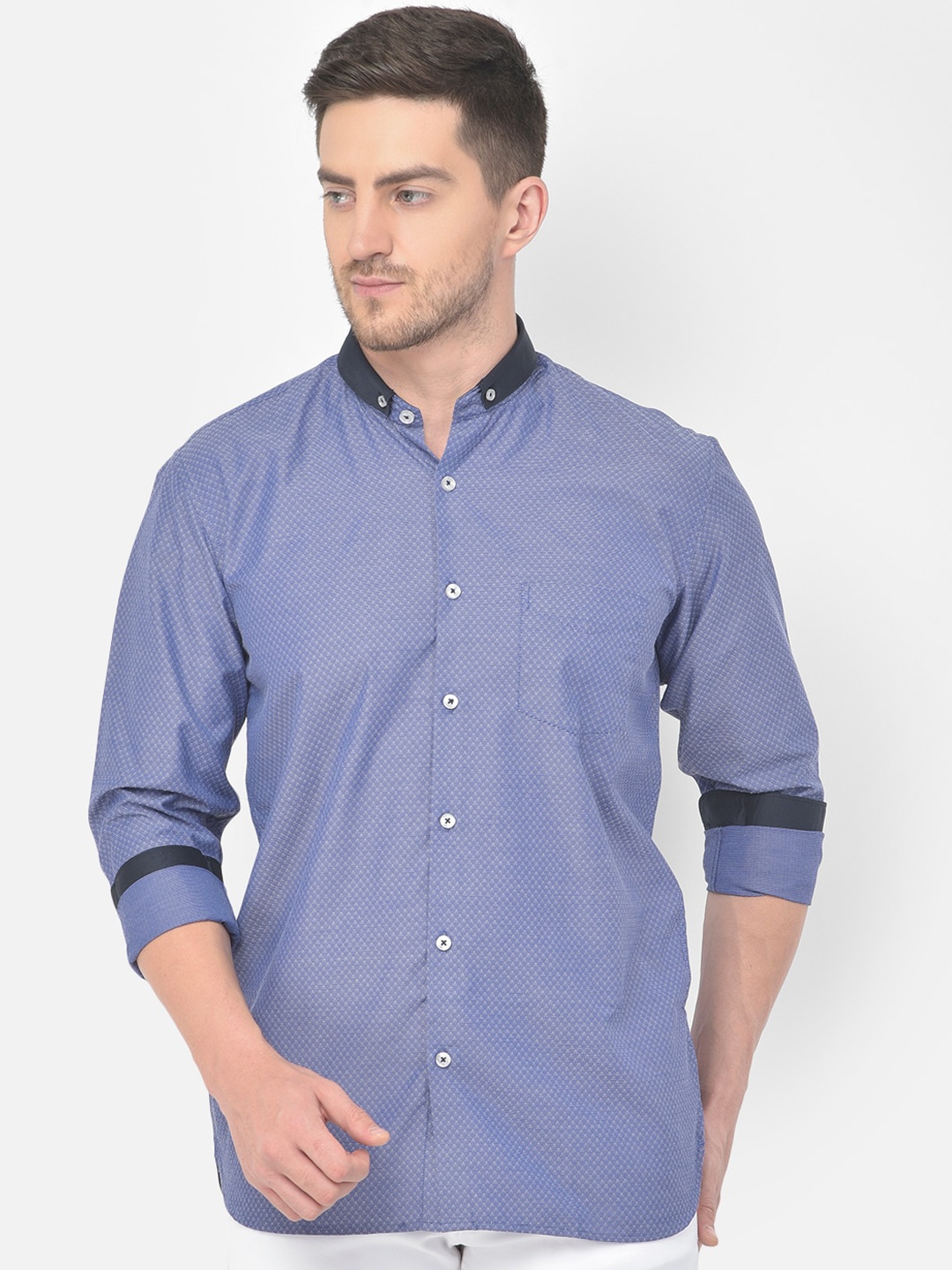 

Richlook Men Blue Classic Slim Fit Opaque Casual Shirt