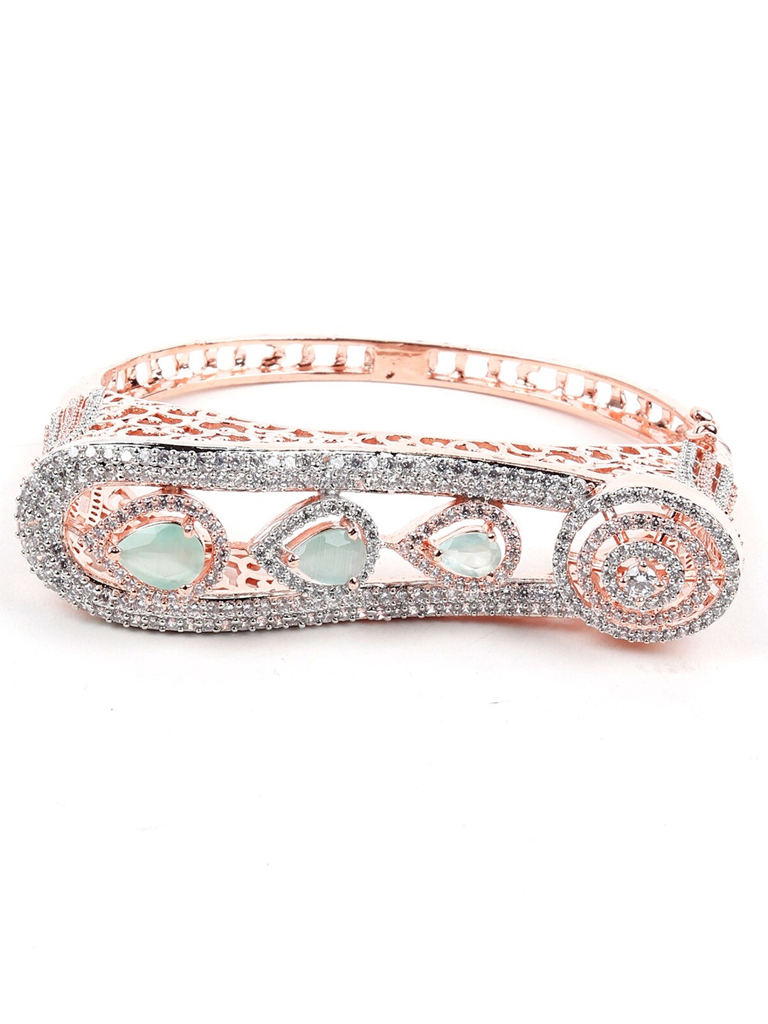 

ODETTE Women Green & Rose Gold Charm Bracelet