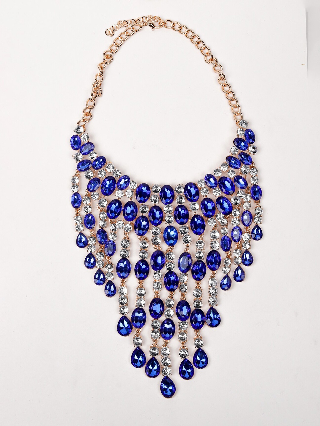 

ODETTE Blue & Gold-Toned Statement Necklace