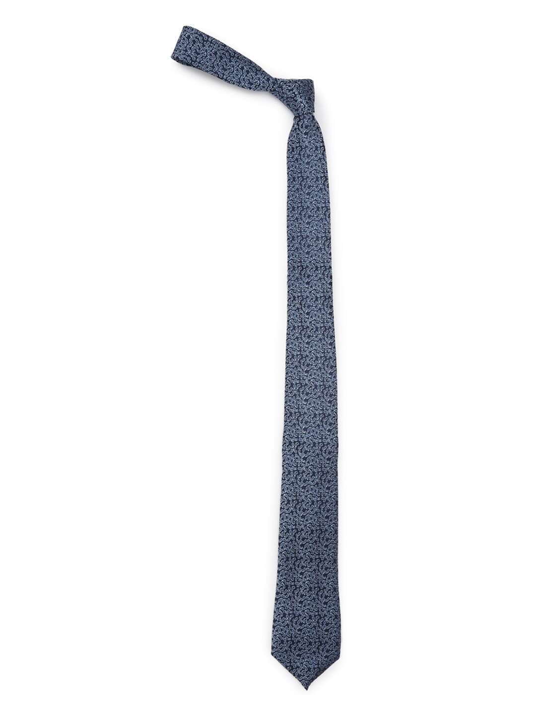 

Peter England Men Navy Blue Paisley Woven Designed Broad Tie