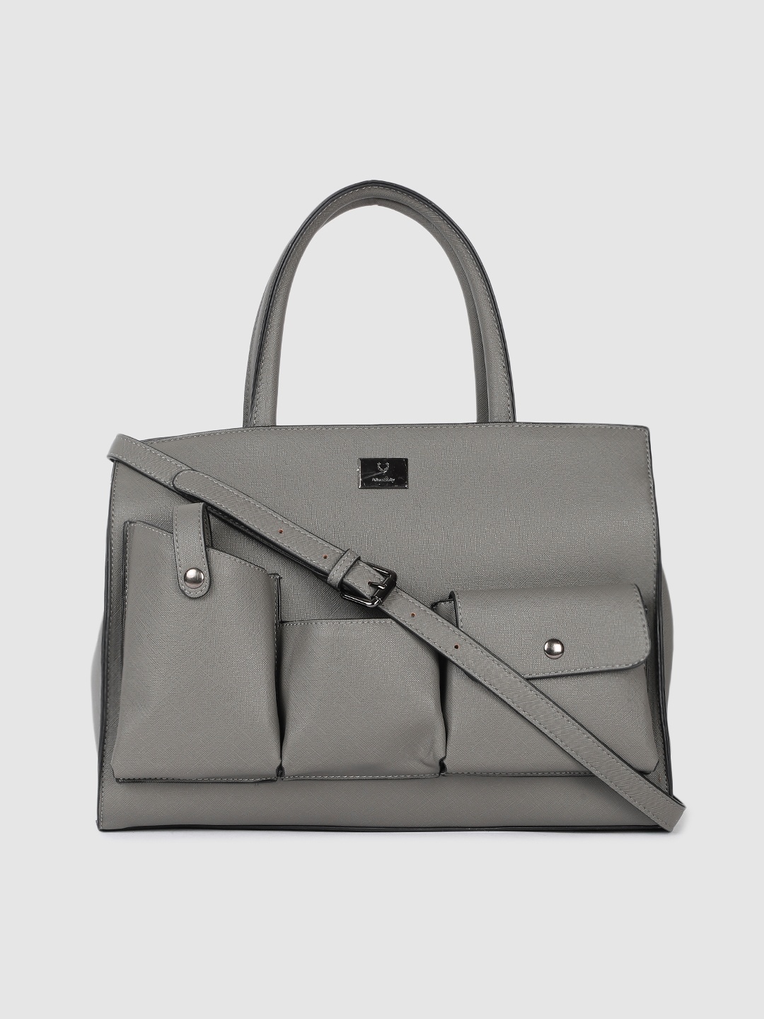 

Allen Solly Grey Solid Handheld Bag