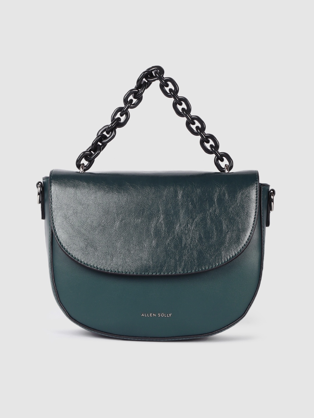 

Allen Solly Teal Green Solid Satchel