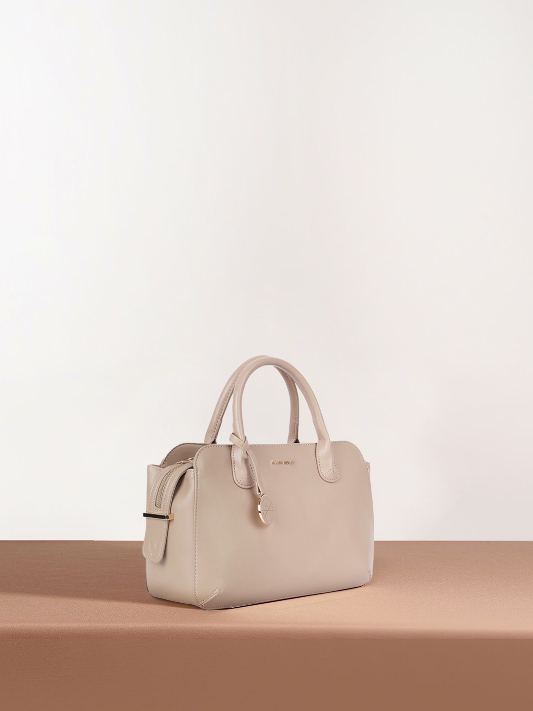 

Allen Solly Women Beige Solid Structured Handheld Bag