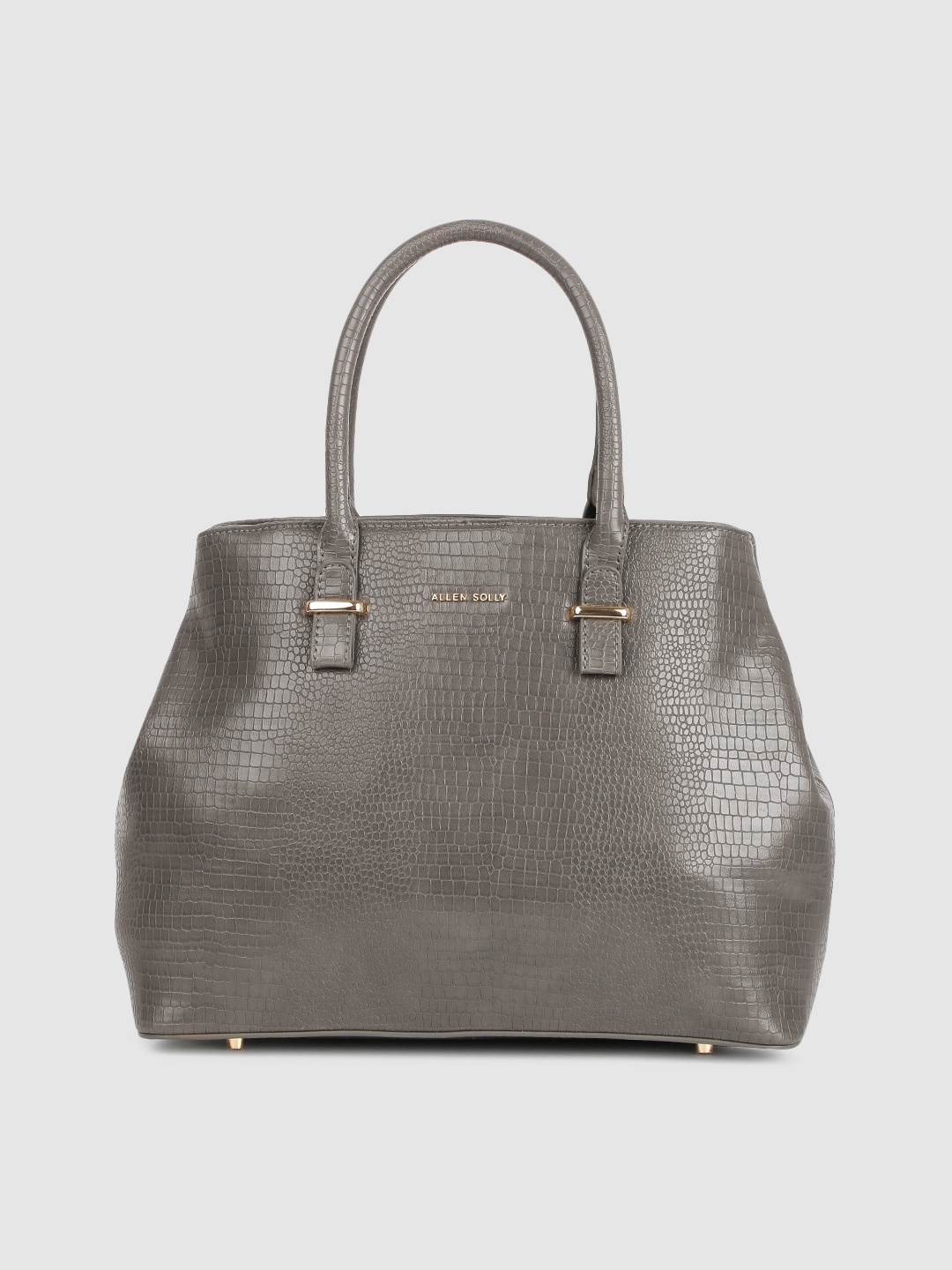 

Allen Solly Grey Animal Textured Structured Handheld Bag