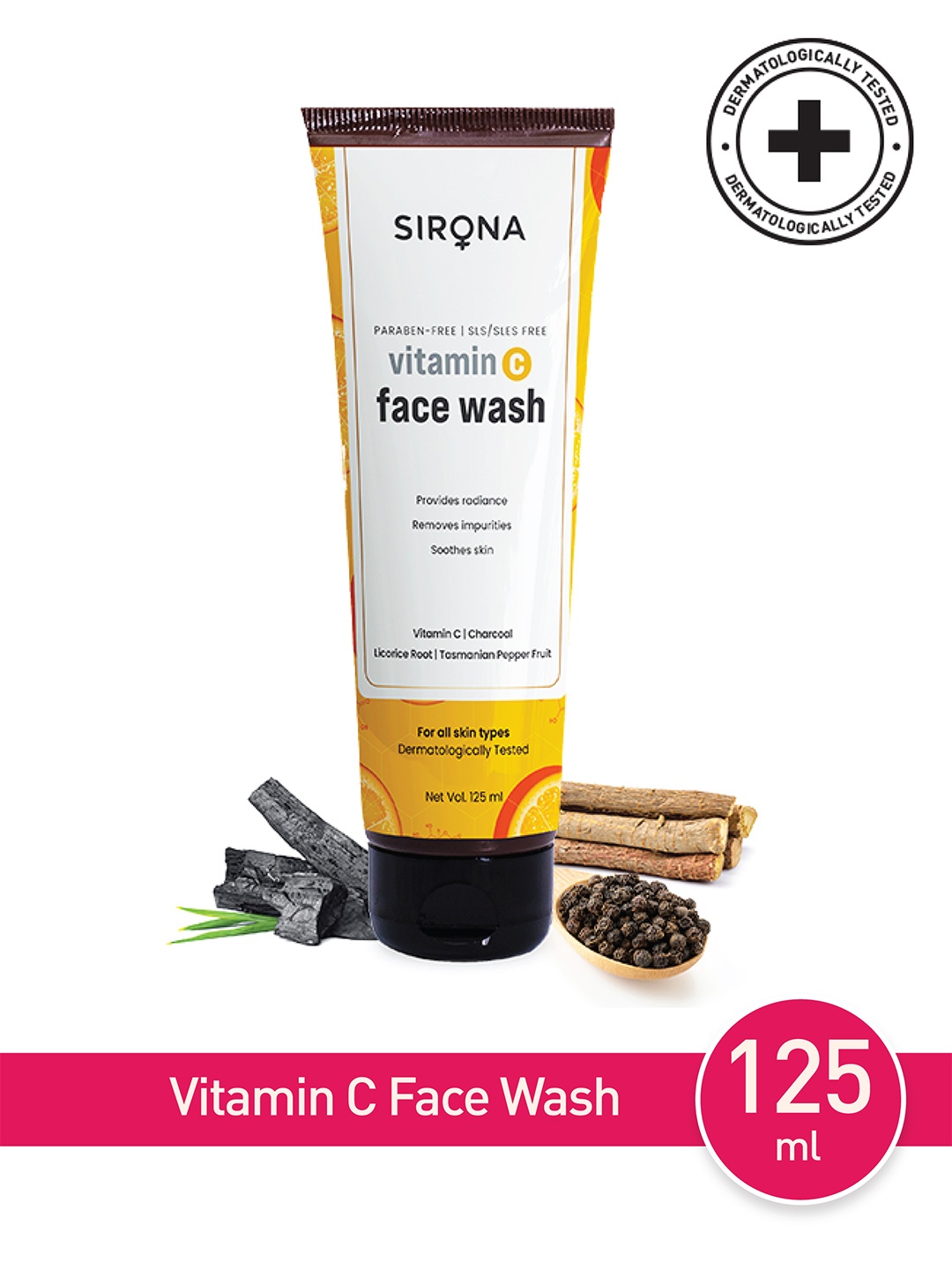 

Sirona Unisex Vitamin C Face Wash- 125 ml, Orange