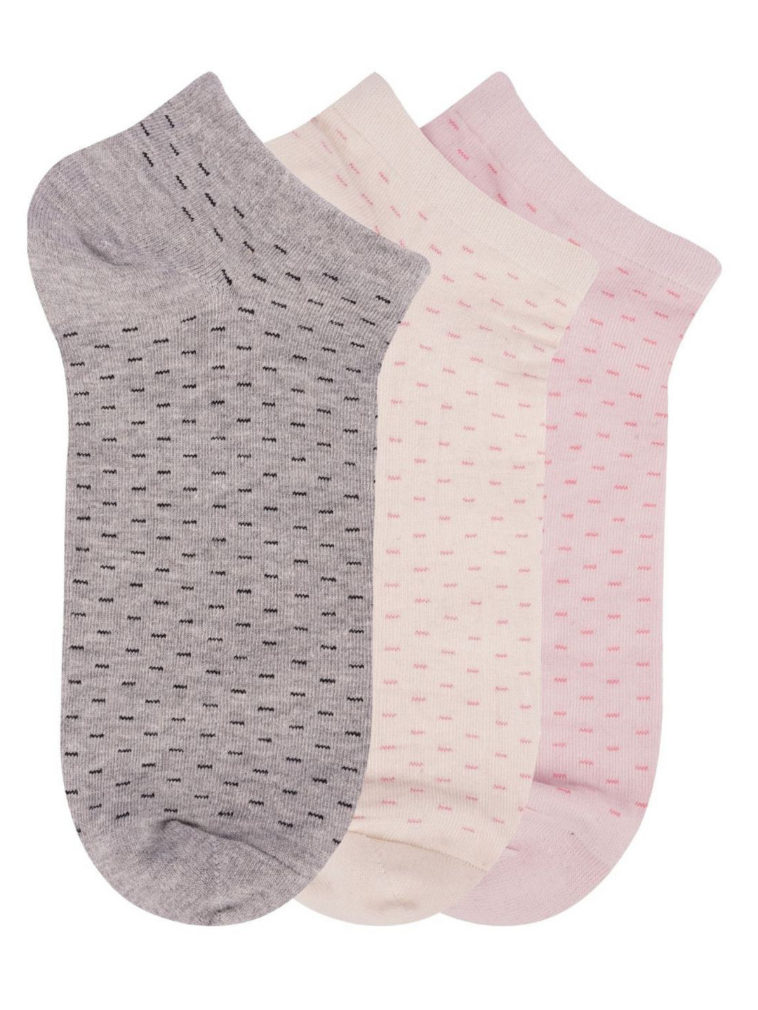 

N2S NEXT2SKIN Women Set of 3 Printed Ankle Length Socks, Multi