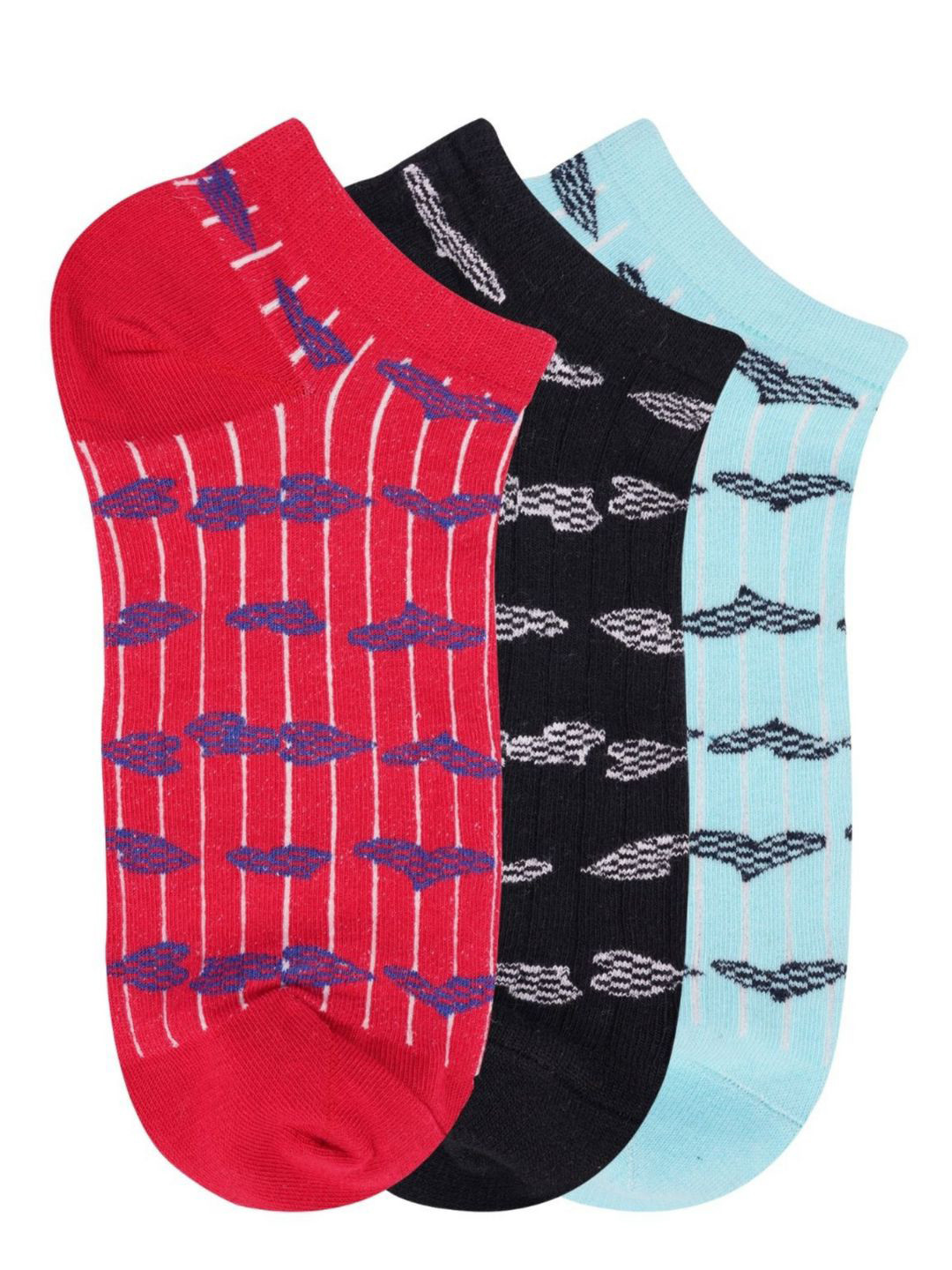 

N2S NEXT2SKIN Women Pack of 3 Printed Ankle Length Socks, Multi