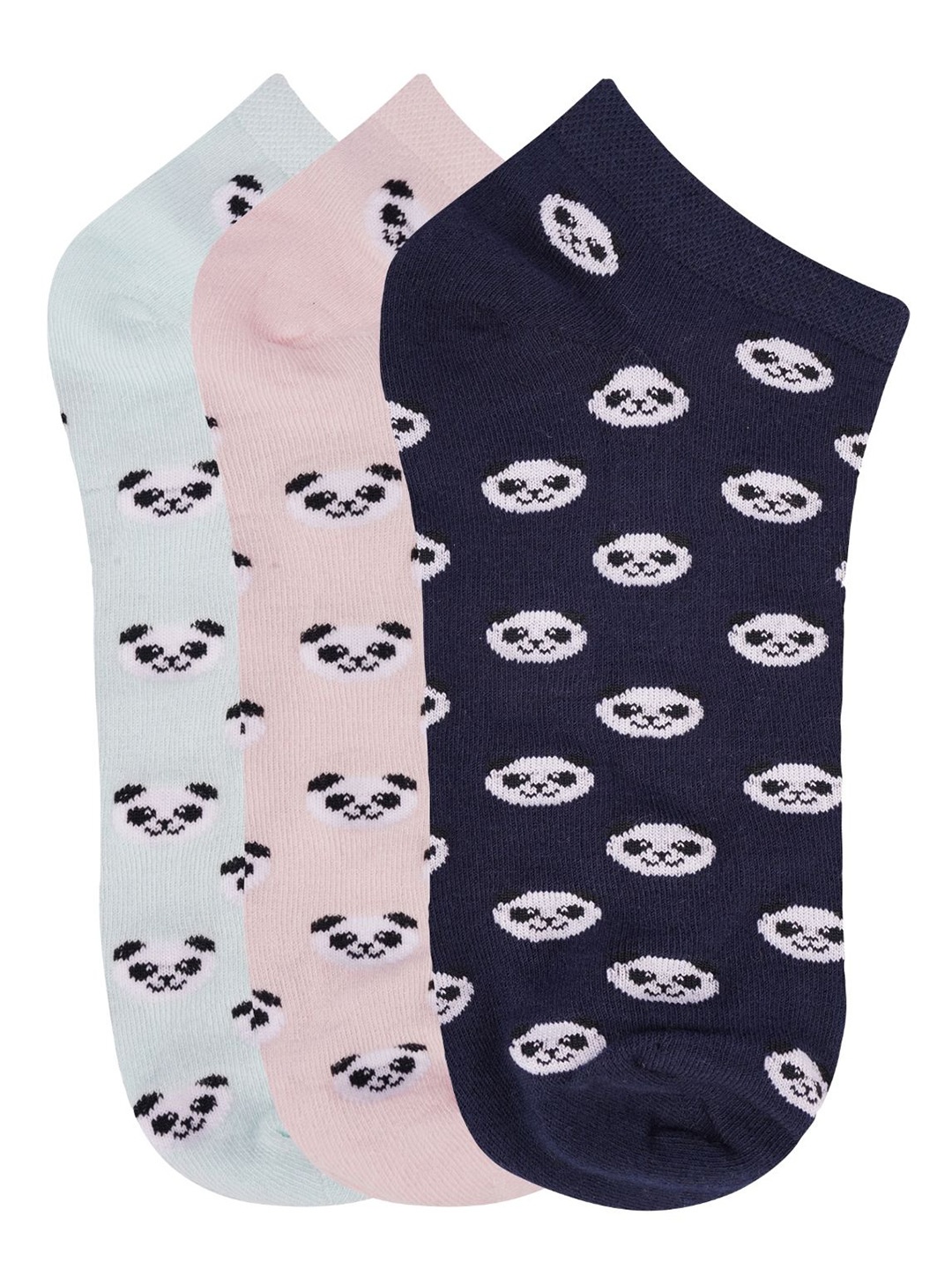 

N2S NEXT2SKIN Women Set of 3 Printed Ankle Length Socks, Multi